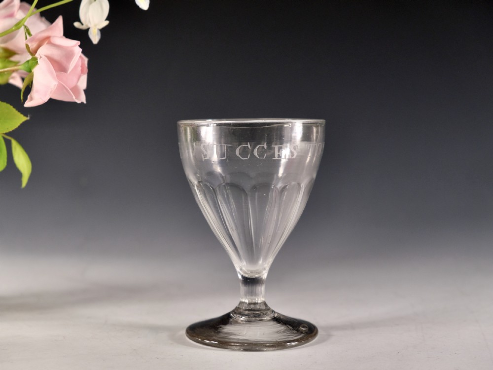 Antique glass - rummer Success to The Straw Work English c1800