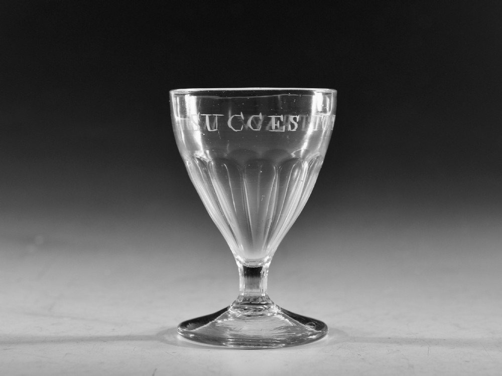 Antique glass - rummer Success to The Straw Work English c1800 View II