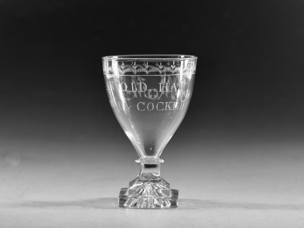 Antique glass - engraved rummer English c1800 View III