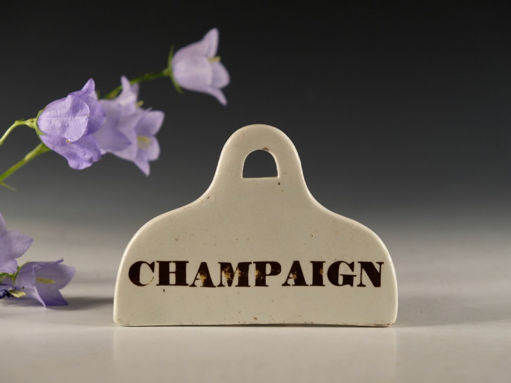 Bin label - champaign (sic) 19th century View VI