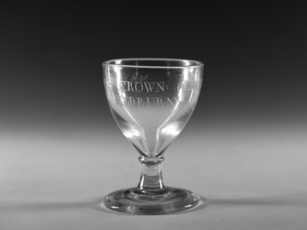 Antique glass - engraved rummer English c1800