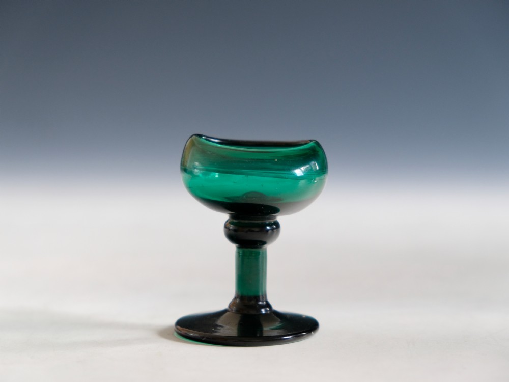 Antique glass - green eye bath English c1830