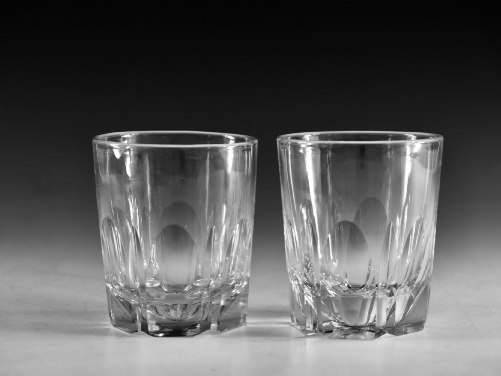 Antique glass - pair of cut glass tumblers English c1900