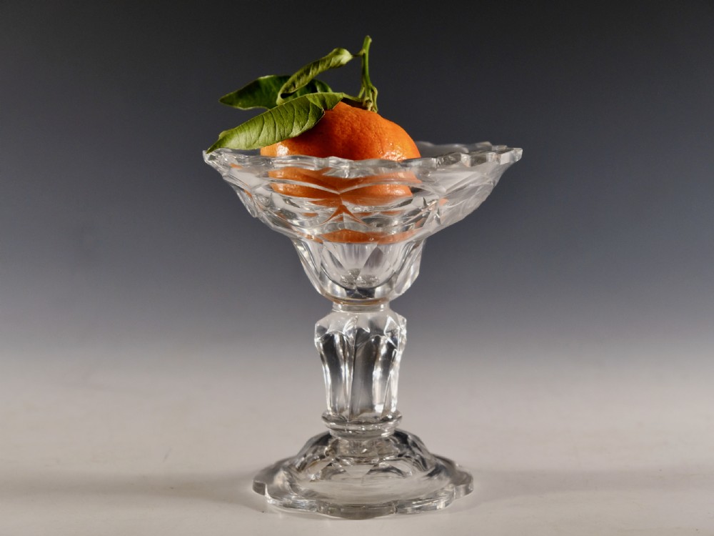 Antique glass - fine early to mid 18th century sweetmeat glass