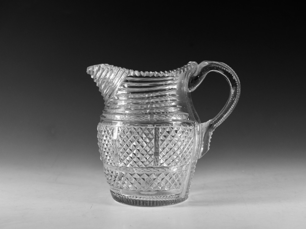 Antique glass - fine cut glass water jug English c1820