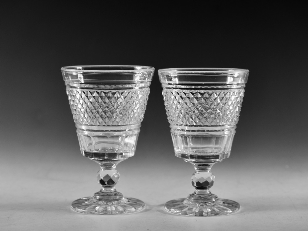 Antique glass rummers pair English c1820