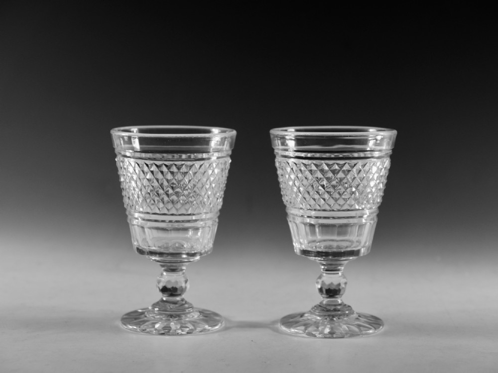 Antique glass rummers pair English c1820