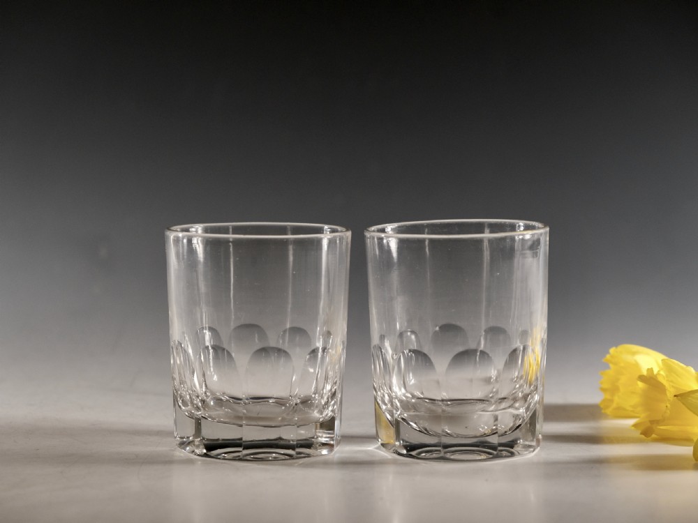 Antique glass - tumblers pair English c1870 View VIII