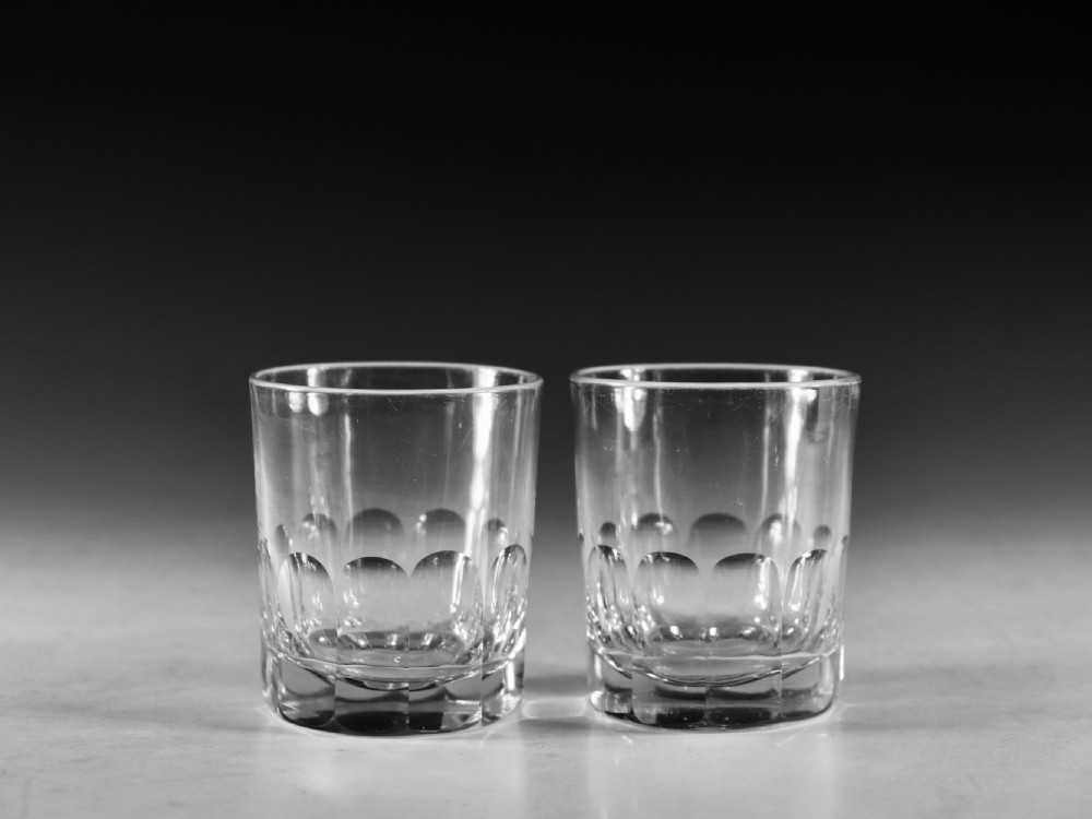 Antique glass tumblers pair English c1870