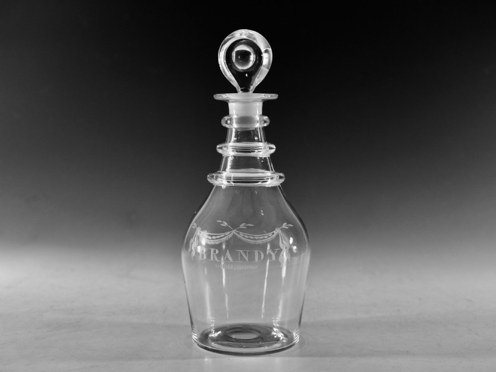 Antique glass decanter Brandy English c1820 View III