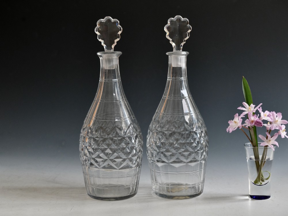 Antique glass decanters pair English c1770 View III