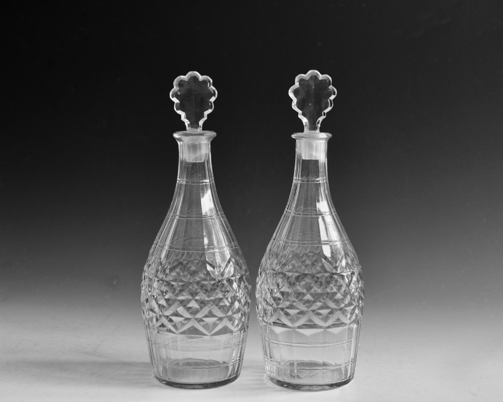 Antique glass decanters pair English c1770 View IV