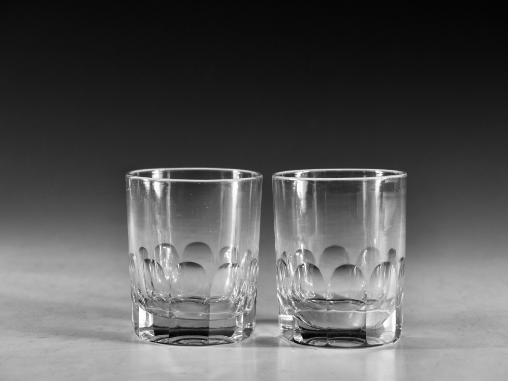 Antique glass - tumblers pair English c1870