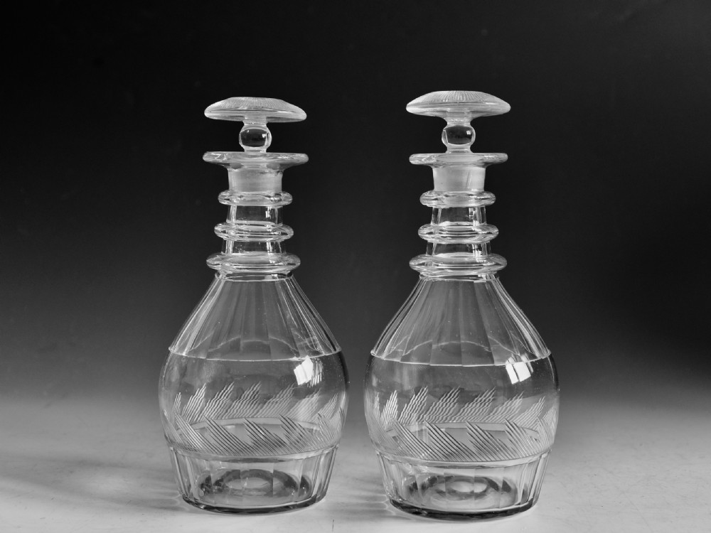 Antique glass decanters pair English c1835 View III