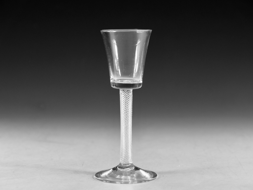 Antique glass wine glass air twist English c1755