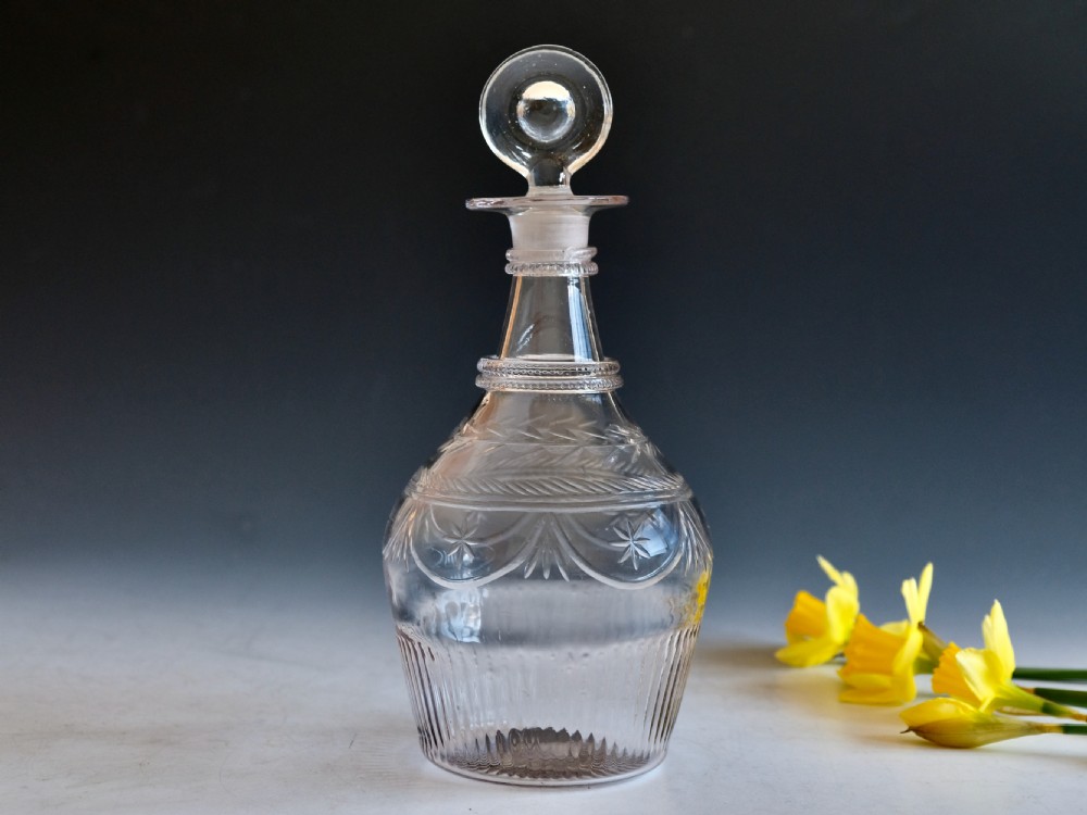 Antique glass decanter Irish c1800