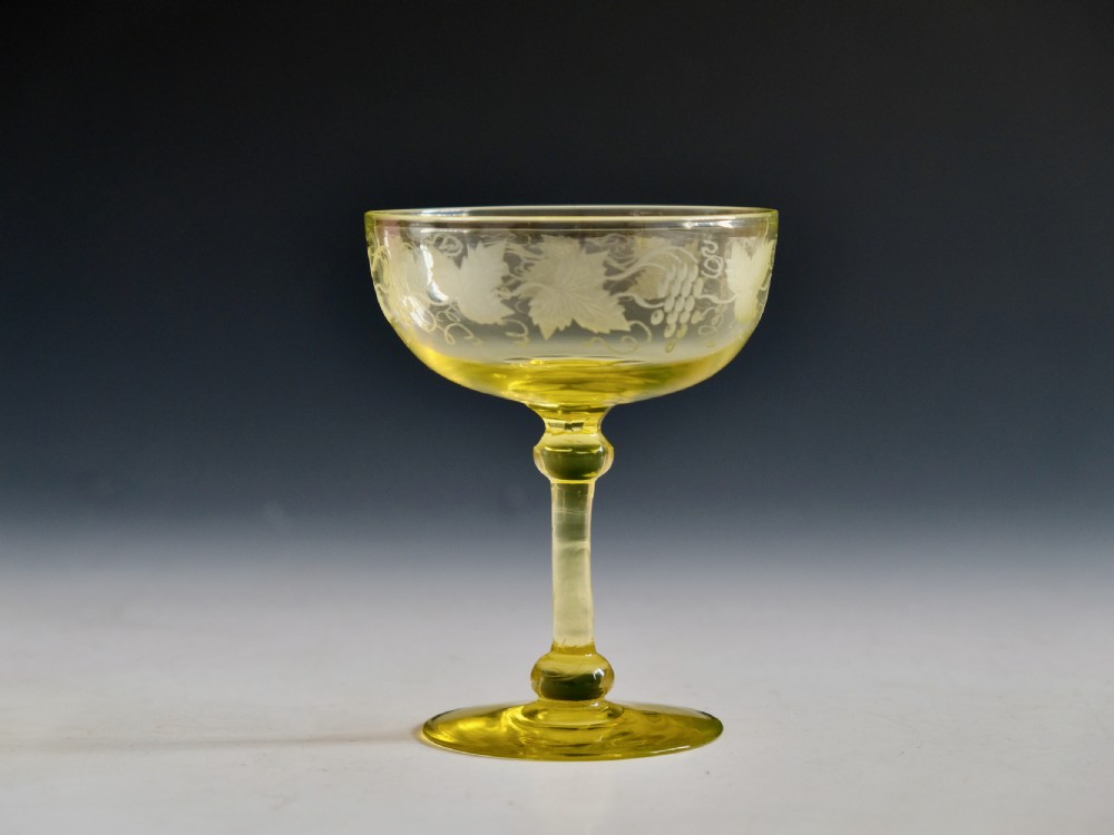 Antique glass champagne glass English c1870