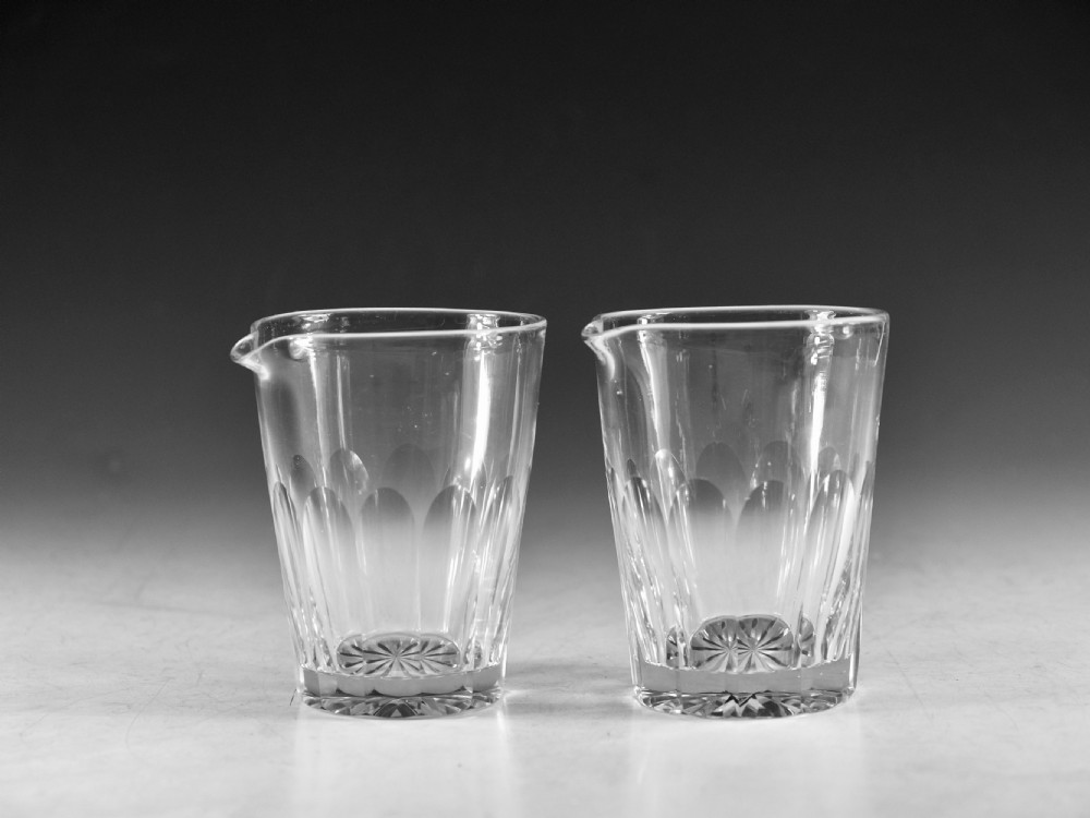 Antique glass pair of Irish mixing tumblers c1840 View III