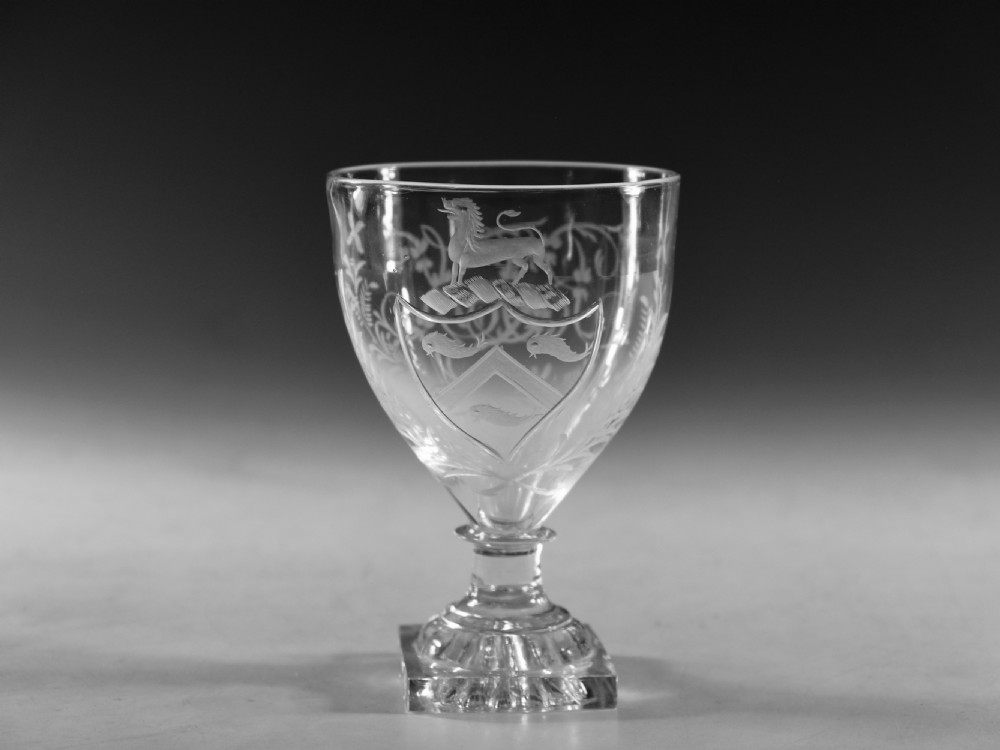 Antique glass rummer armorial English c1800