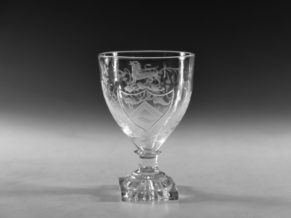 Antique glass rummer armorial English c1800 View II