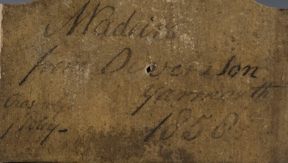 Bin label wooden Madeira mid 19th century
 View III