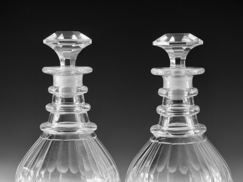 Antique glass decanters pair English c1840 View VIII