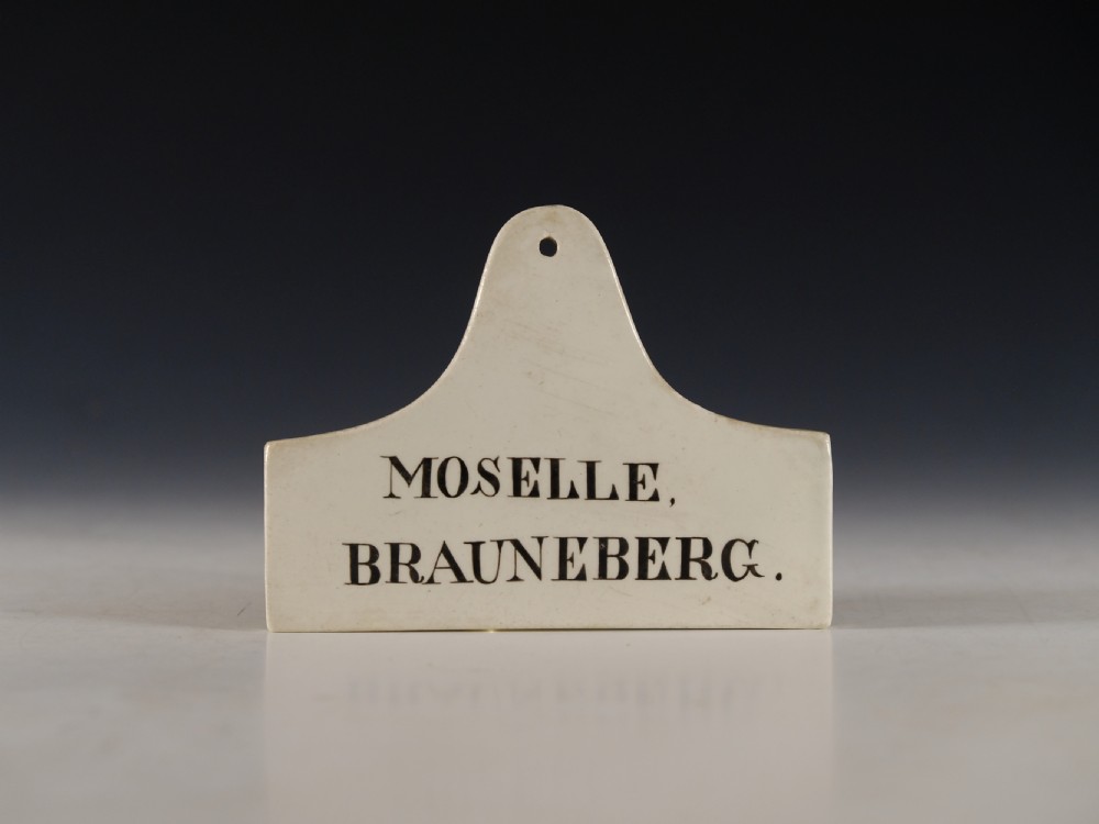 Bin label Moselle Brauneberg English Mid 19th century