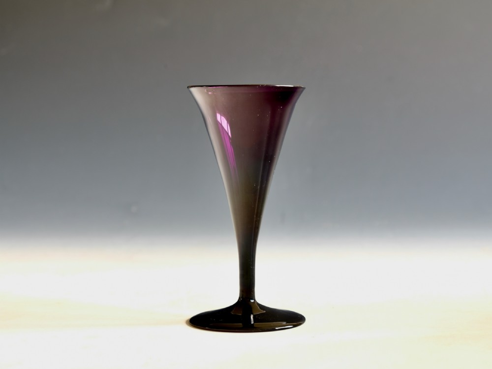 Antique glass wine glass amethyst English c1820