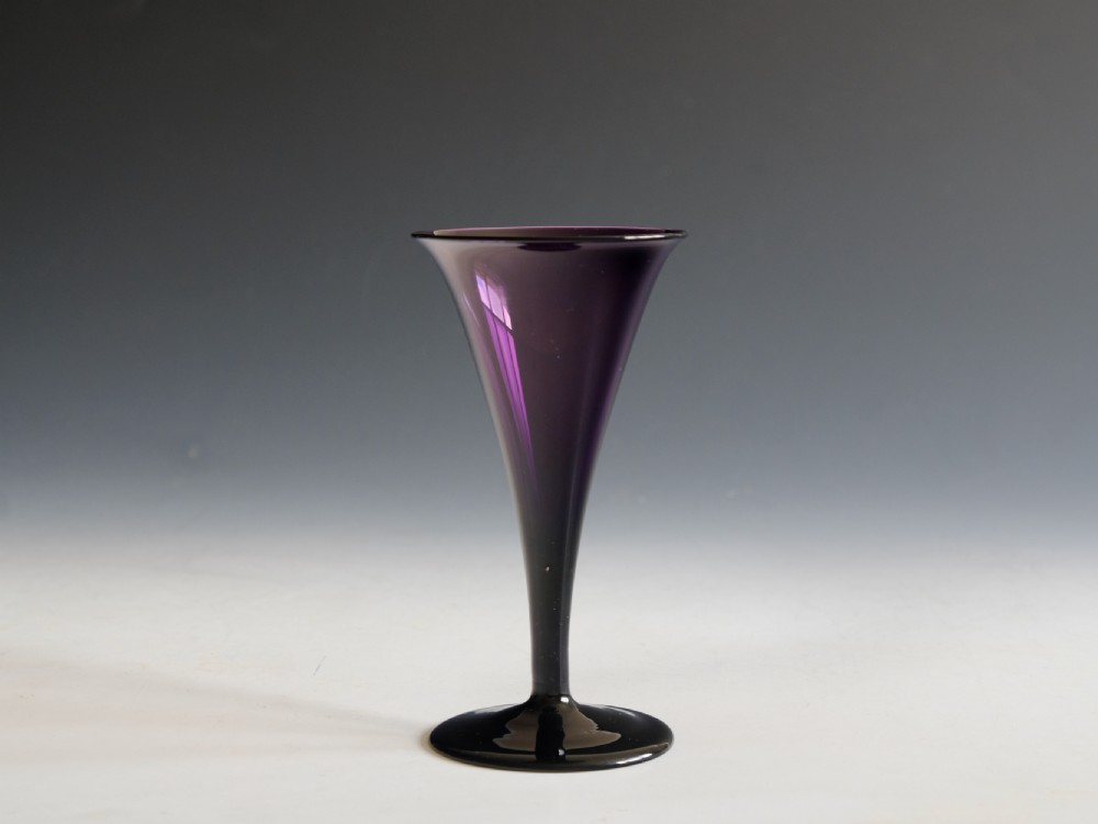 Antique glass wine glass amethyst English c1820