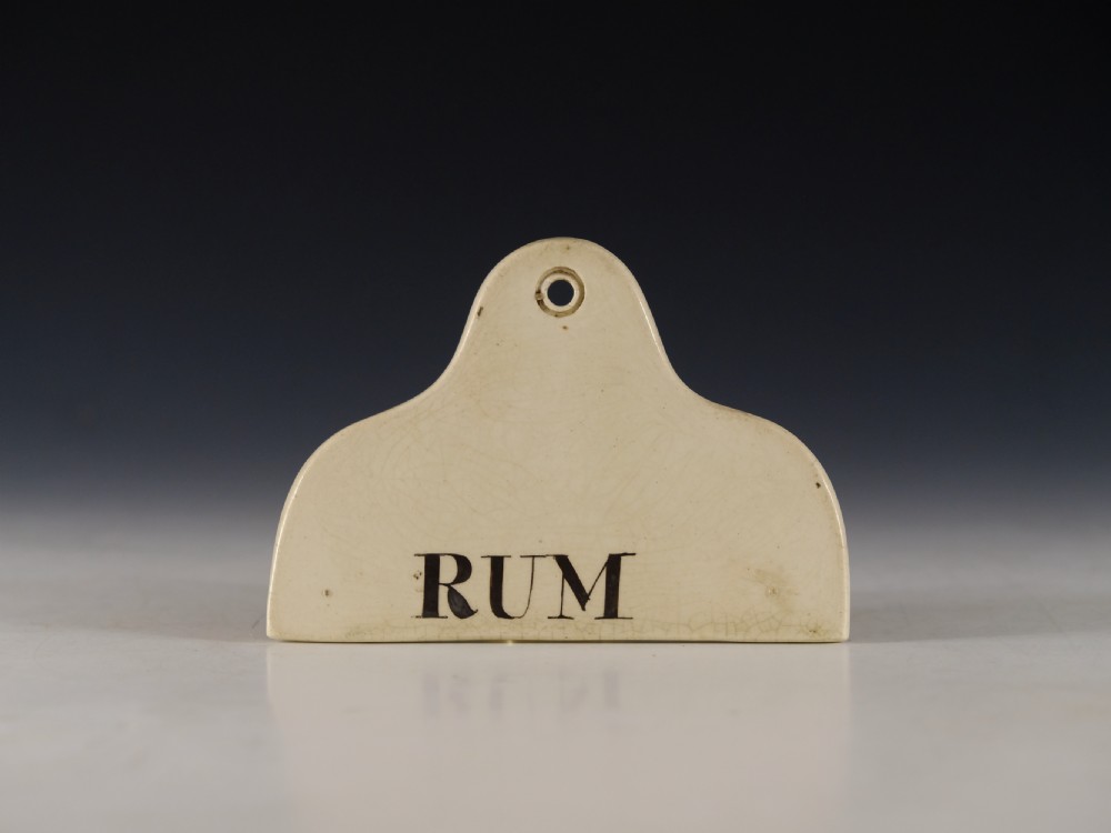 Bin label Rum English early 19th century