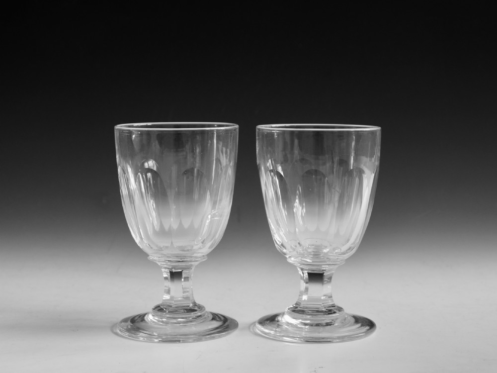 Antique glass rummers pair c1860