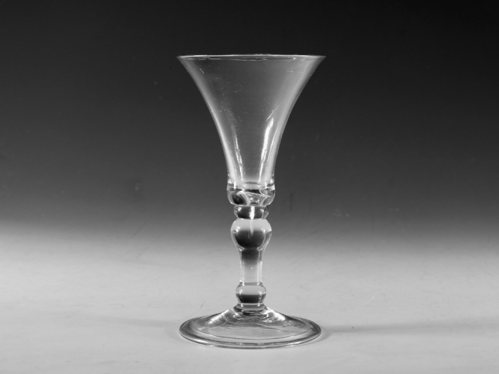 Antique glassine glass baluster English c1730