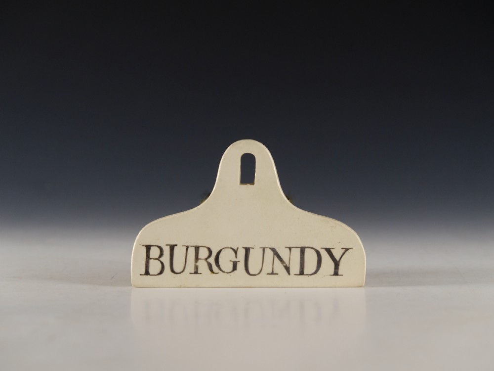 Bin label Burgundy English Mid 19th century