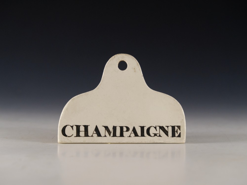 Bin label Champaigne English early 19th century