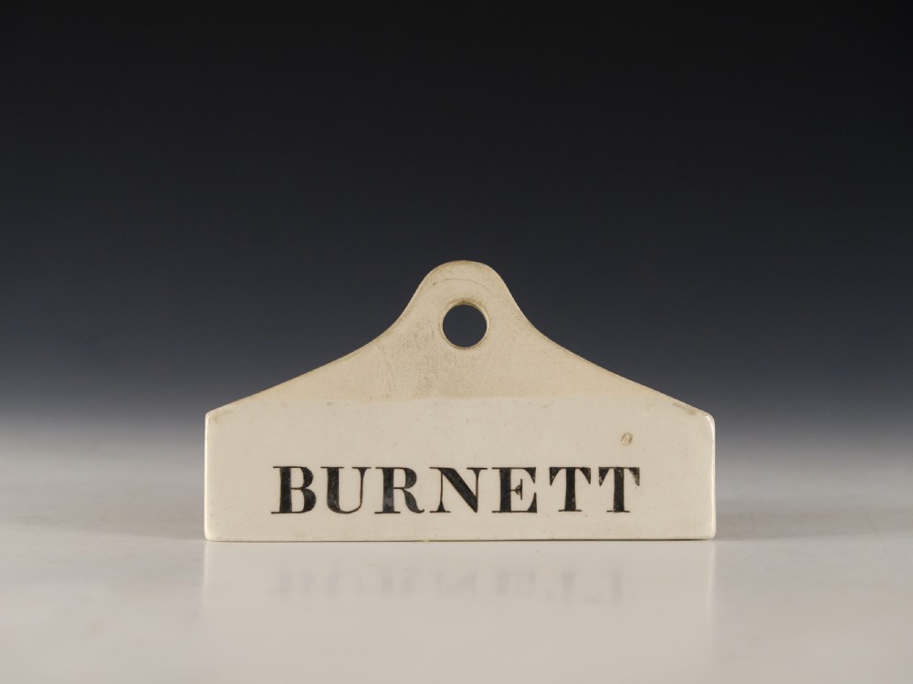 Bin label Burnett English early 19th century
