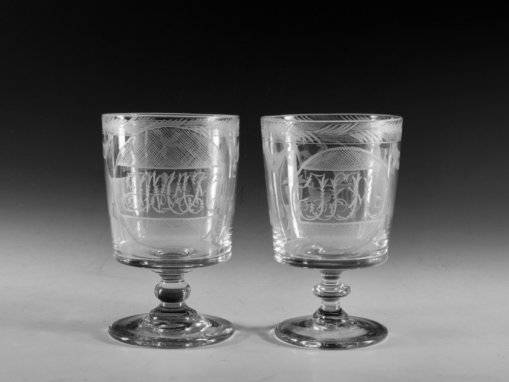 Pair of marriage rummers English C1810