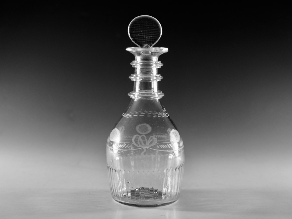 Antique glass Decanter marked Waterloo Co Cork
