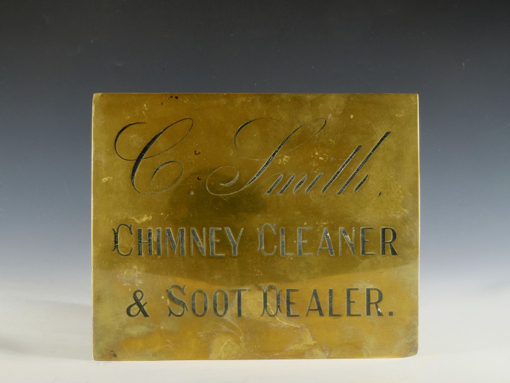 Brass sign chimney cleaner late 19th century