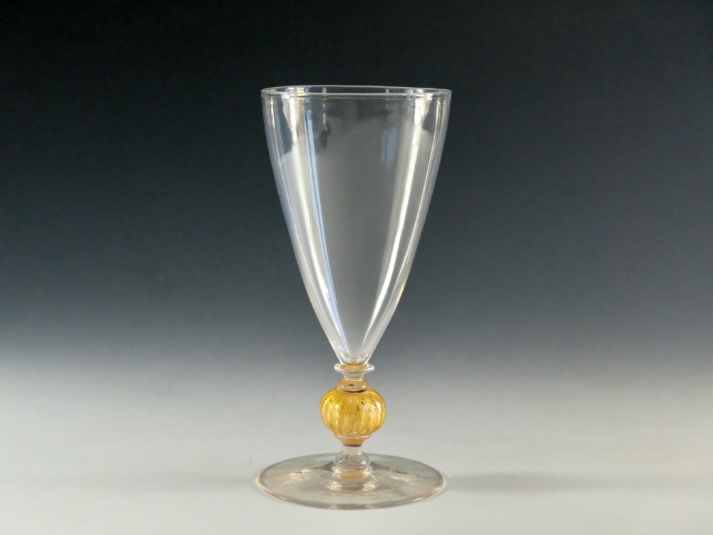 Antique glass goblet Powell Whitefriars c1905