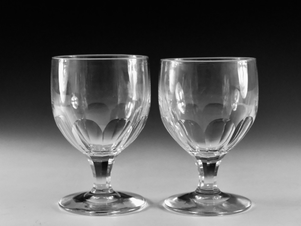 Antique glass rummers pair English c1900