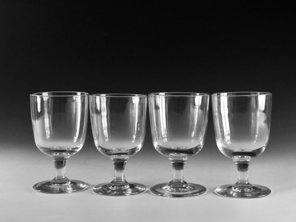 Antique glass pub rummers set of four c1860