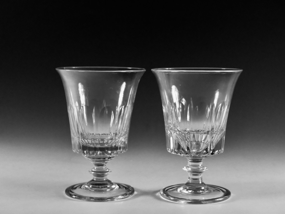Antique glass rummers pair Englsih c1830