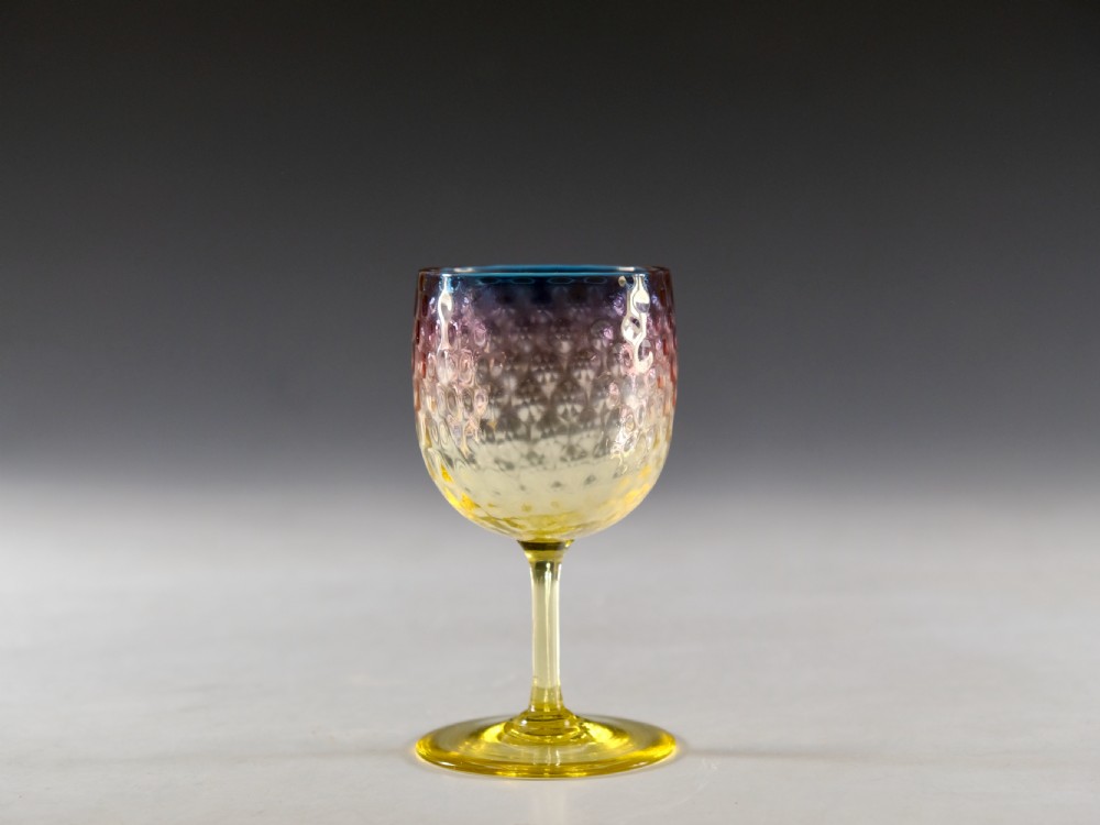 Antique glass Alexandrite wine glass Webb 1900
