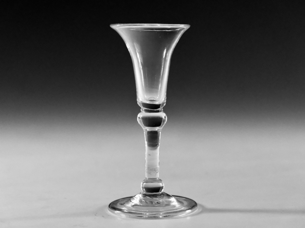 Antique glass balustroid gin glass English c1750