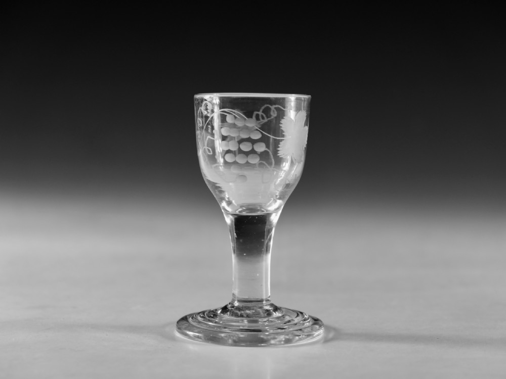 Antique glass Dram glass English c1760