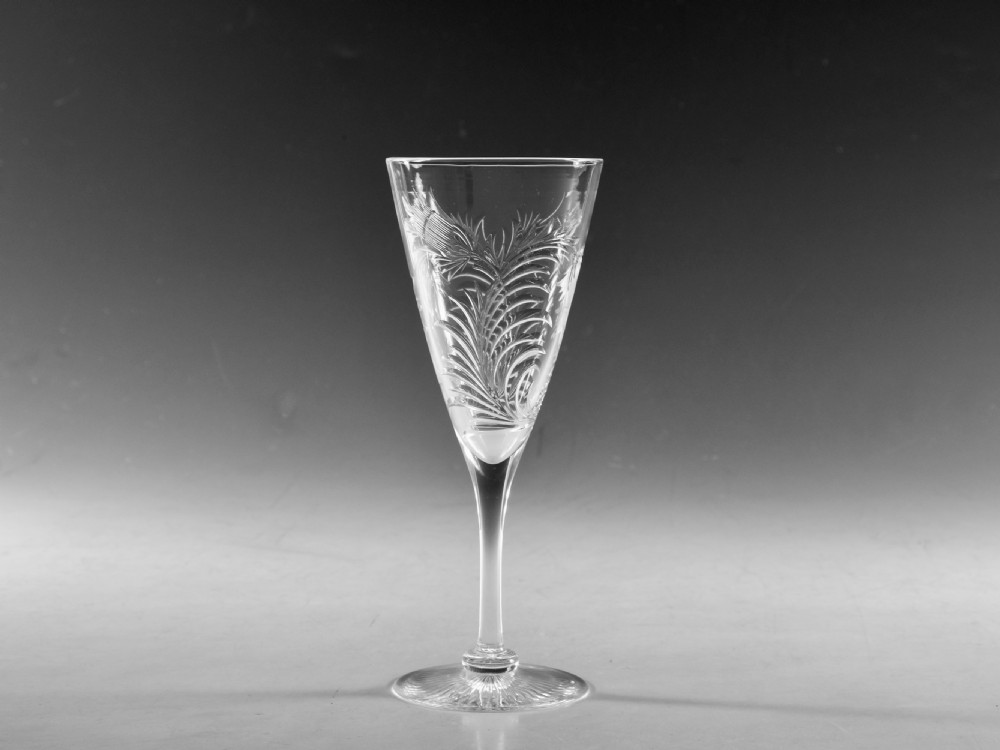 Antique glass intaglio cut flute Stevens & Williams c1900