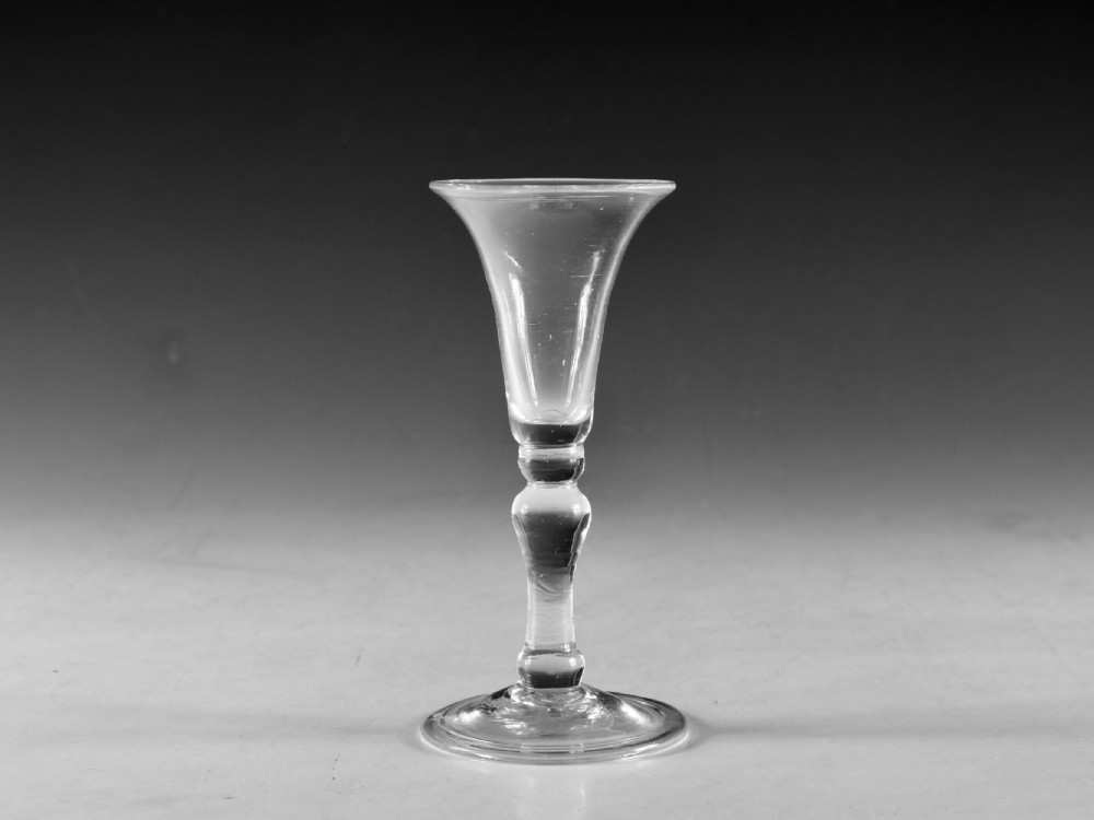 Antique glass balustroid gin glass English c1750