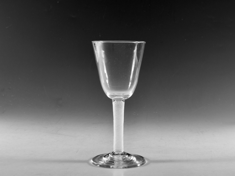 Antique glass goblet opaque twist stem English c1765