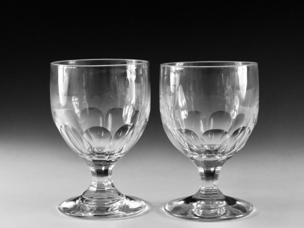 Antique glass rummers pair English c1900