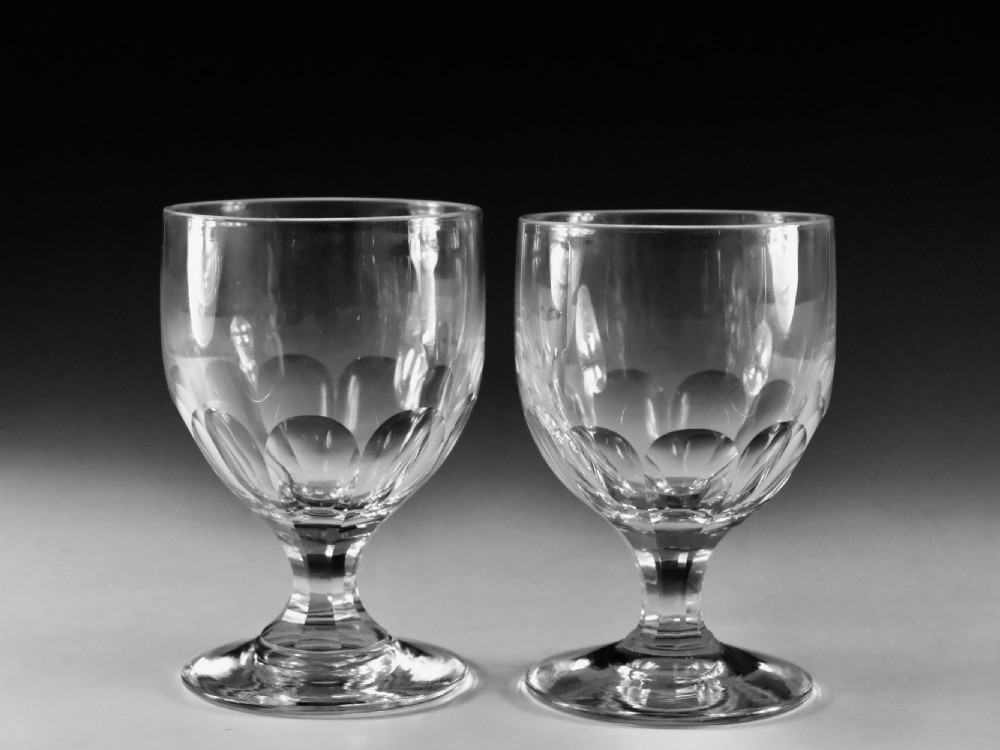 Antique glass rummers pair English c1900 View II
